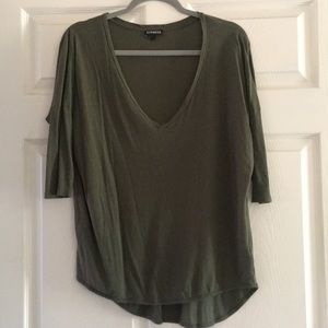 Green slub top
